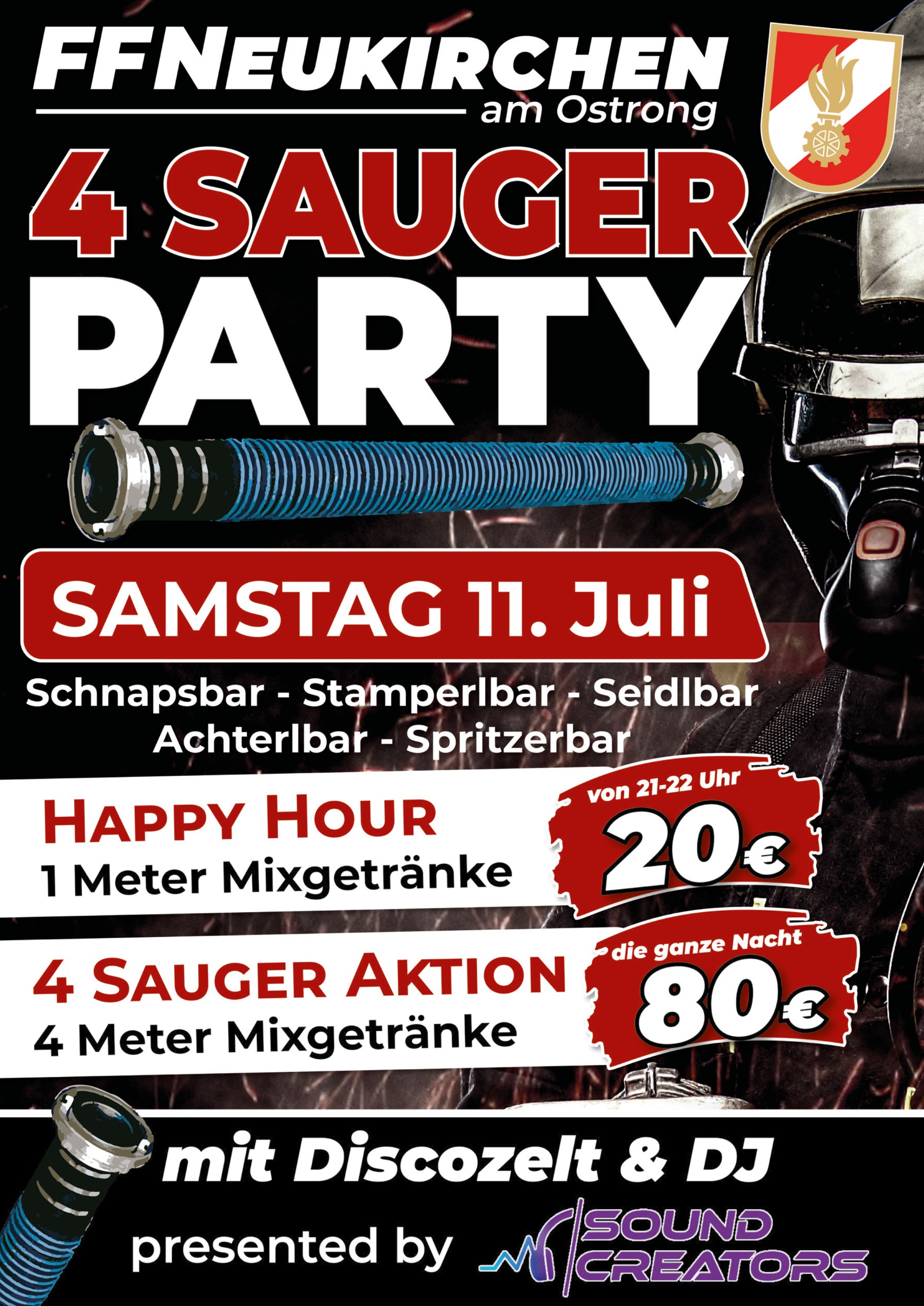 4 Sauger Party 2026 Plakat